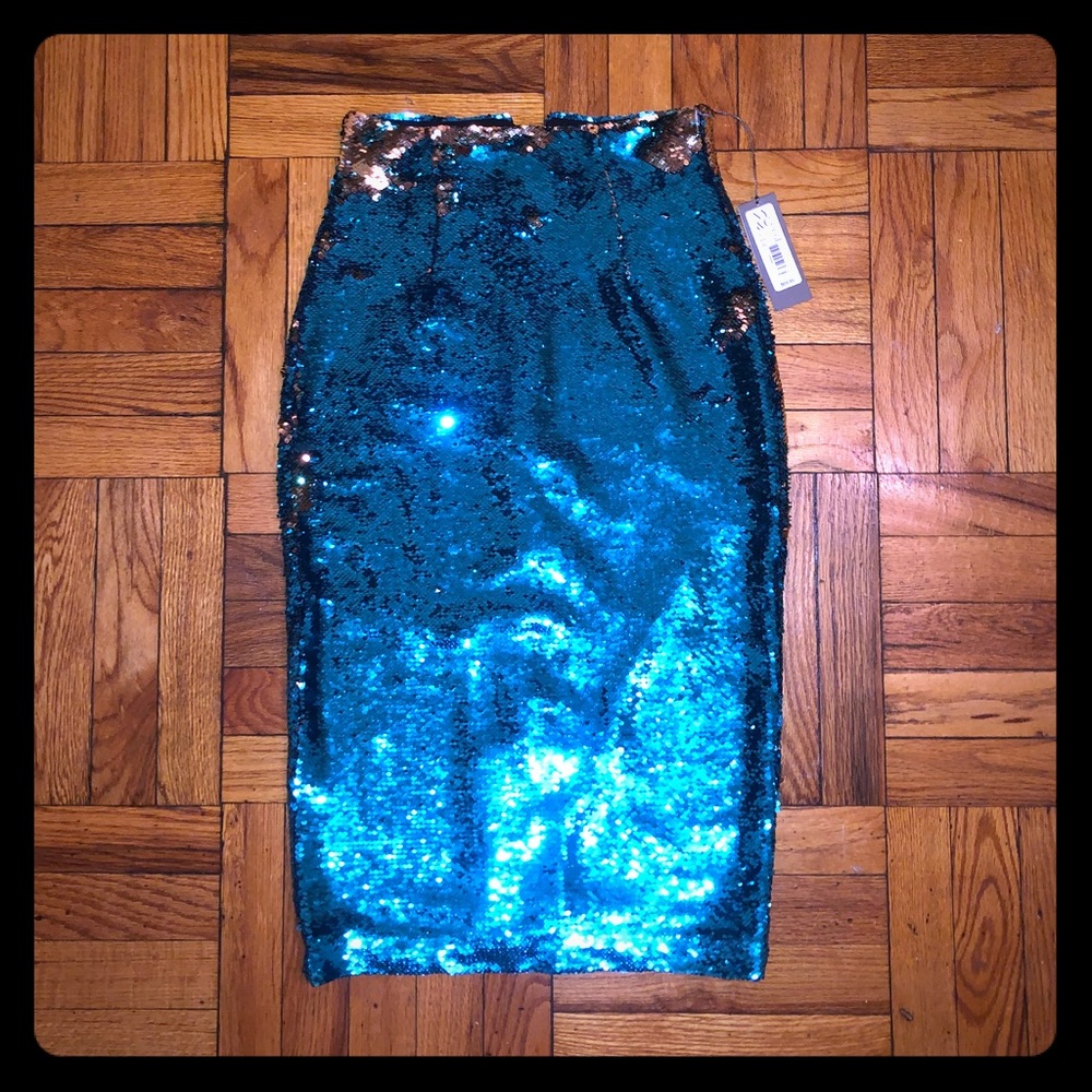 NY&C EVA MENDES Joula Sequin Skirt